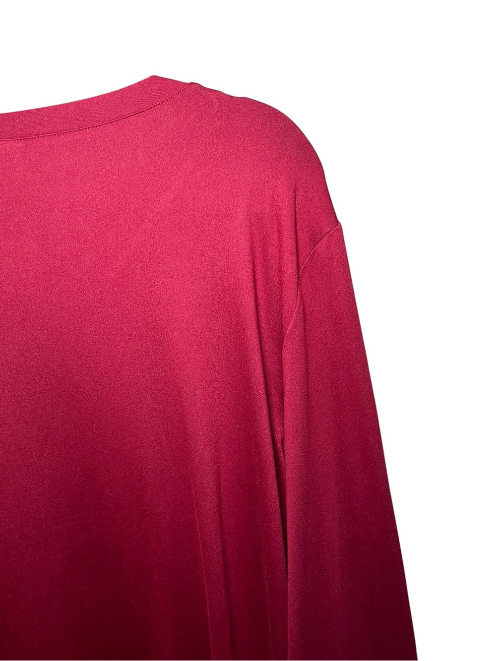 Showitty Women's V-Neck Red Long Sleeve Top Casual Chic Minimalist Size XL - Picture 7 of 8